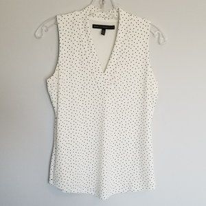 White House Black Market Sleeveless Dotted Top